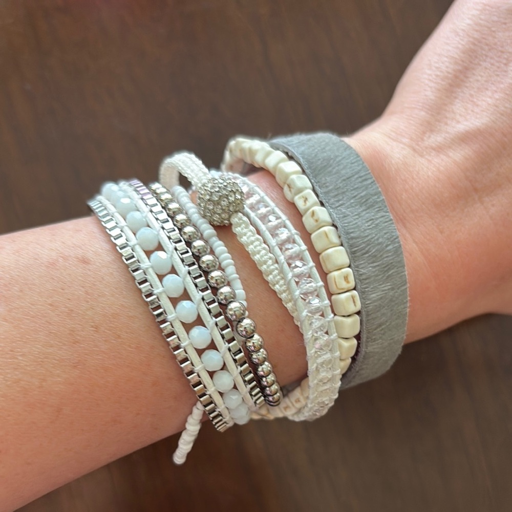 Victoria Emerson Silver and Cream Bracelet